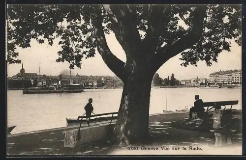 AK Genève, Vue sur la Rade