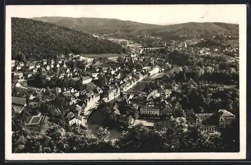 AK Baden, Ortsansicht aus der Vogelschau