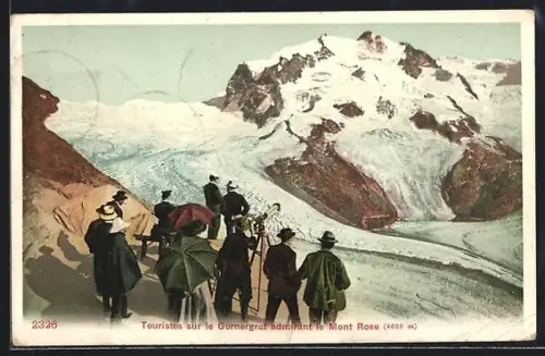 AK Gornergrat, Touristes admirant le Mont Rose