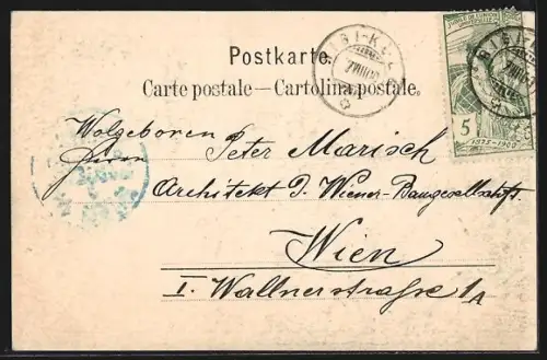 AK Rigi-Staffel, Panorama mit Rigi-Kulm und Strassenpartie