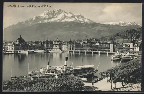 AK Luzern, Teilansicht mit Pilatus