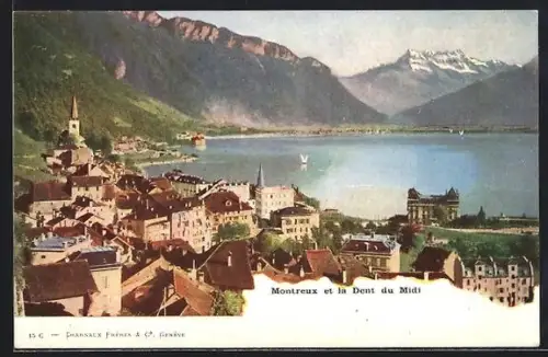 AK Montreux, Gesamtansicht mit Dent du Midi