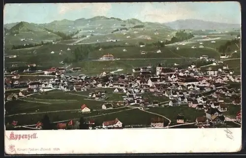 AK Appenzell, Teilansicht mit Kirche