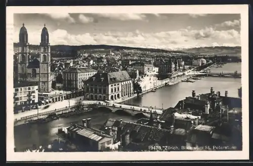 AK Zürich, Blick vom St. Petersturm