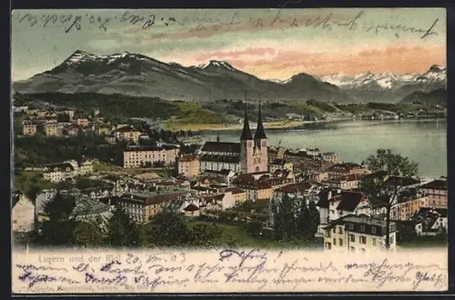 AK Luzern, Totalansicht mit Rigi