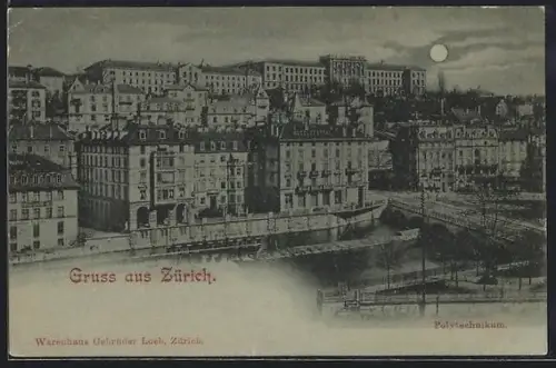 Mondschein-AK Zürich, Polytechnikum