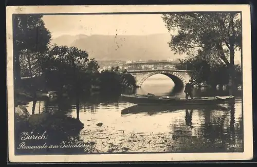AK Zürich, Promenade am Zürichhorn