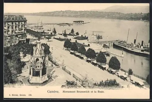 AK Genève, Monument Brunswick et la Rade