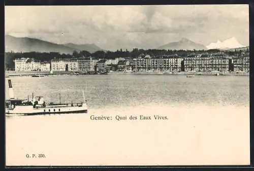 AK Genève, Quai des Eaux Vives