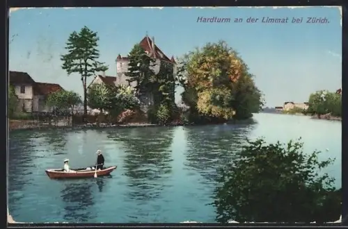 AK Zürich, Hardturm an der Limmat
