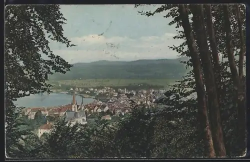 AK Zug, Ansicht mit Kirche vom Brüschenrain aus