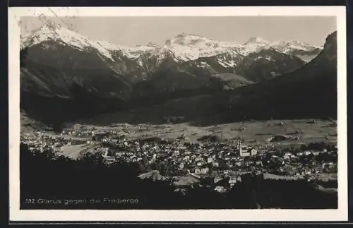 AK Glarus, Ortsansicht gegen die Freiberge
