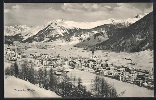 AK Davos, Teilansicht im Schnee