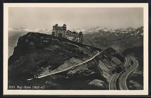 AK Rigi-Kulm, Panorama mit Hotel