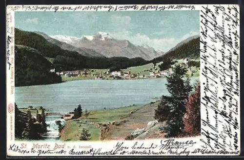 AK St. Moritz Bad, Teilansicht u. d. Innfall