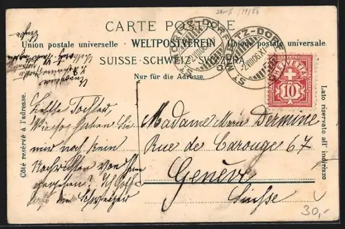 AK St. Moritz Bad, Teilansicht u. d. Innfall