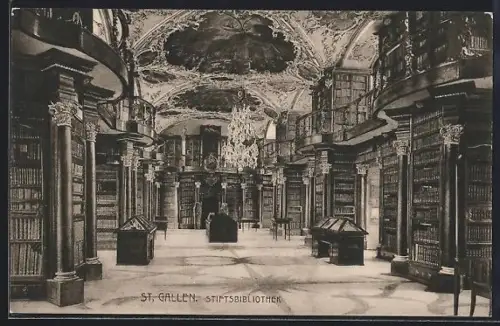 AK St. Gallen, Stiftsbibliothek, Innenansicht