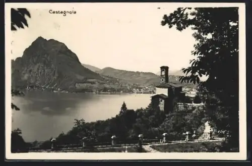 AK Castagnola, Panorama mit Kirche