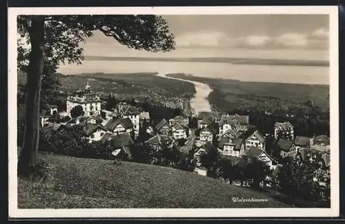 AK Walzenhausen, Totalansicht gegen den Bodensee
