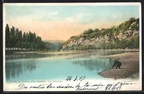 AK Genève, Bords du Rhône et la Jonction