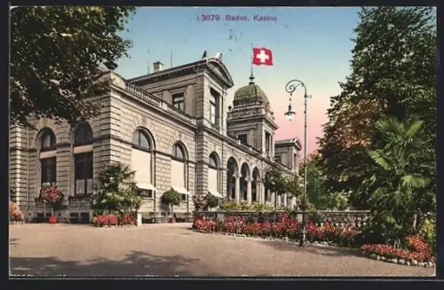 AK Baden, Kasino mit Strassenpartie
