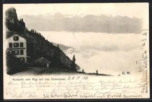 AK Rigi, Aussicht vom Rigi auf das Nebelmeer