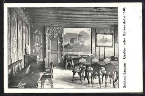 AK Sargans, Grafen- und Herren-Gaststube 1510 im Schloss