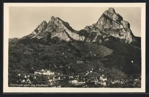AK Schwyz, Ortsansicht mit den Mythen