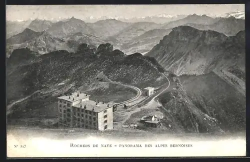 AK Rochers de Naye, Panorama des Alpes Bernoises