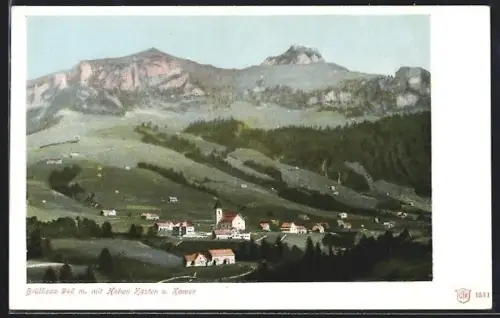AK Brüllisau, Panorama mit Hohen Kasten und Kamor