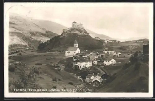 AK Fontana, Ortsansicht mit Schloss Tarasp