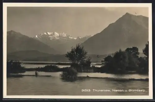 AK Thunersee, Seepartie mit Niesen und Blümlisalp