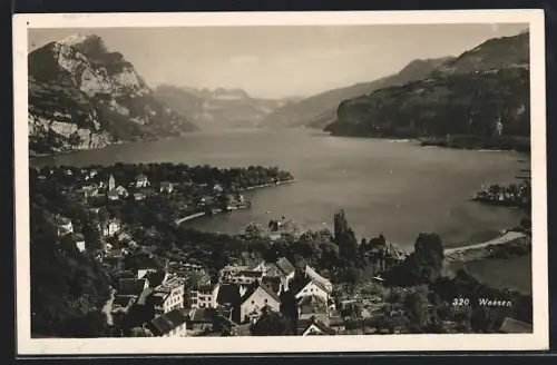 AK Weesen, Ortsansicht mit Strandbad