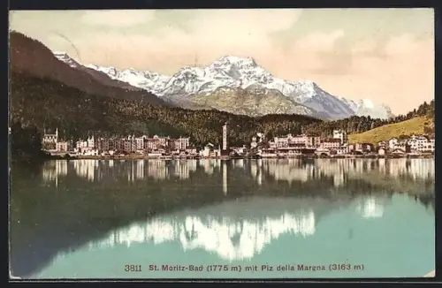 AK St. Moritz-Bad, Totale mit Piz della Margna