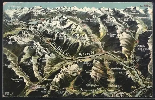 AK Albulabahn, Streckenverlauf durch die Berge