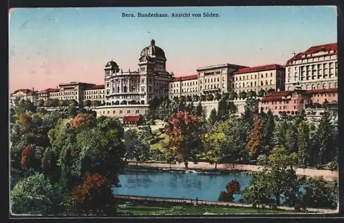 AK Bern, Bundeshaus, Ansicht von Süden