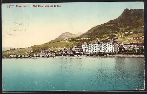 AK Montreux, Hôtel Eden depuis le lac
