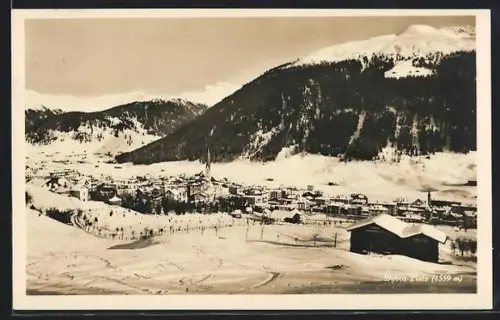AK Davos-Platz, Panorama im Winter