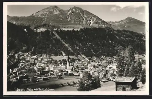 AK Davos-Platz, Ortsansicht mit Schiahörner