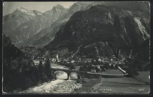 AK Amsteg, Ortsansicht mit Flusspartie
