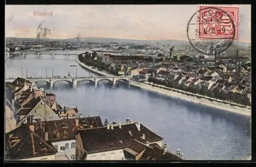 AK Basel, Teilansicht mit Flusspartie