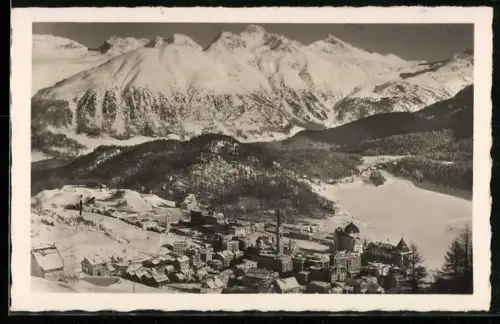 AK St. Moritz, Ortsansicht im Winter