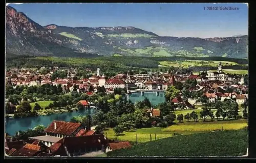 AK Solothurn, Ortspanorama vom Berg aus gesehen