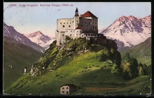 AK Tarasp /Unter-Engadin, Blick auf das Schloss