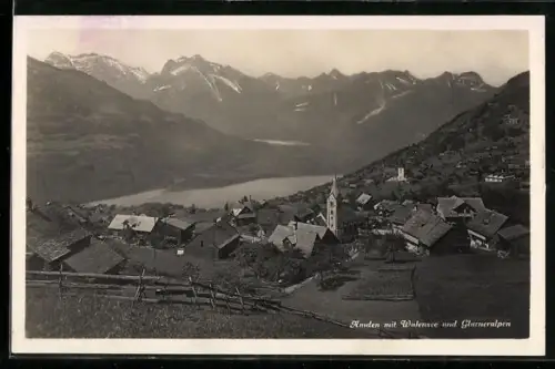AK Amden, Panorama mit Walensee und Glarneralpen