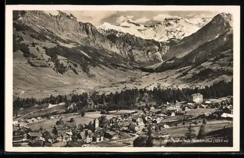 AK Adelboden, Ortsansicht mit Wildstrubel