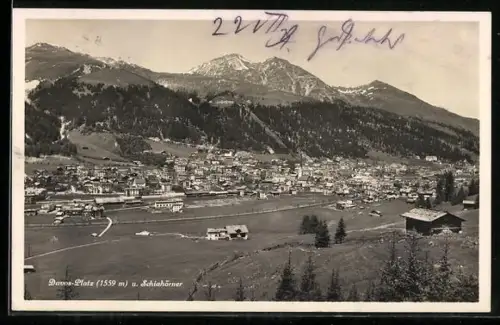 AK Davos-Platz, Ortsansicht und Schiahörner