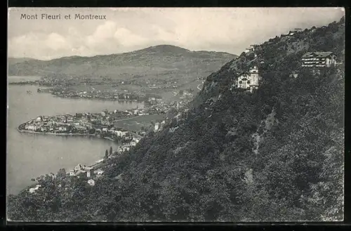 AK Montreux, Panorama avec Mont Fleuri