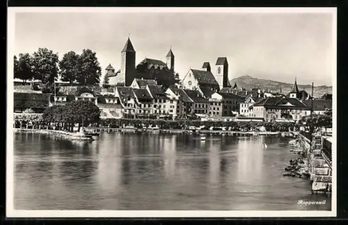AK Rapperswil, Gebäude, Schloss und Kirche am Ufer