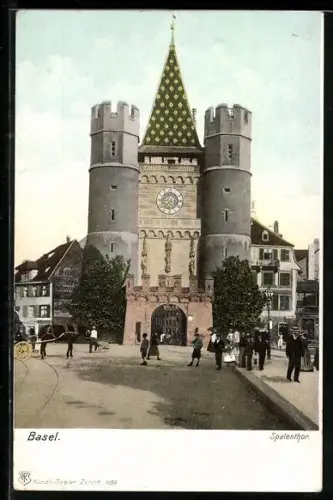 AK Basel, belebte Partie am Spalenthor